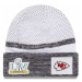 Zimní čepice New Era Kansas City Chiefs White Super Bowl LV Bound Sideline Cuffed Knit Hat