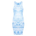 Pieces Petite Úpletové šaty 'Serafina' azurová / chladná modrá / nebeská modř / bílá