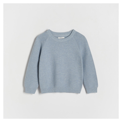 Reserved - Strukturální svetr s bavlnou - Modrá