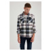 DEFACTO Relax Fit Polo Neck Lumberjack Long Sleeve Shirt