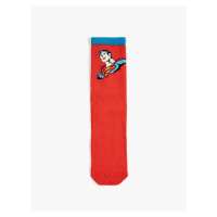 Koton Superman Crewneck Socks Licensed, Embroidered
