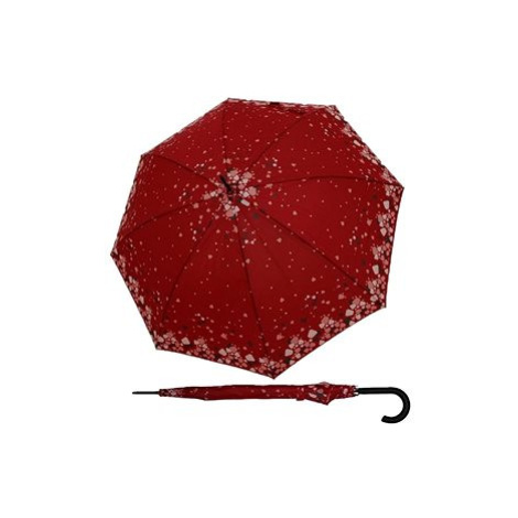 Derby Lang Hit AC Crystal - dámský holový vystřelovací deštník, červená, geometrický / abstraktn