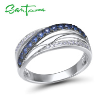 Elegantní stříbrný prsten s propletením a kamínky FanTurra