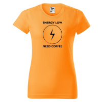 DOBRÝ TRIKO Dámské tričko s potiskem Need coffee Barva: Tangerine orange