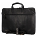 Kožená business taška na notebook Silvery,  černá XXL
