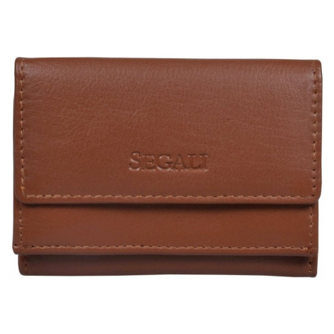 SEGALI Dámská malá kožená peněženka SG-21756 koňak