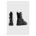 Kožené kotníkové boty AllSaints Lynx Pony Boot dámské, černá barva, na plochém podpatku, WF546Z