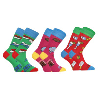 3PACK veselé ponožky Styx vysoké vícebarevné (H12515255) XL