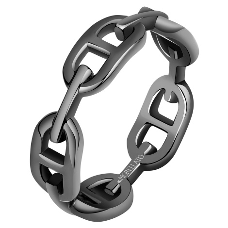 Morellato Nadčasový černý prsten z oceli Catene SATX250