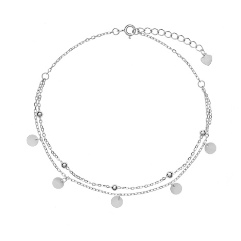 AGAIN Jewelry Dvojitý stříbrný náramek na kotník AJNH0002