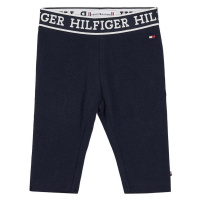 Kojenecké legíny Tommy Hilfiger tmavomodrá barva, hladké