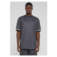 Pánské tričko Oversized Striped Mesh Tee - černo/bílé