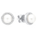 Gaura Pearls Stříbrné náušnice s bílou 6-6.5 mm perlou Armonda, stříbro 925/1000 SK21483E/W Bílá