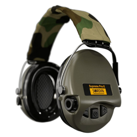 Elektronické chrániče sluchu Supreme Pro-X Sordin®, textilní náhlavník – Zelená
