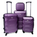 Rogal Fialová sada 4 luxusních skořepinových kufrů "Luxury" - S (20l), M (35l), L (65l), XL (100