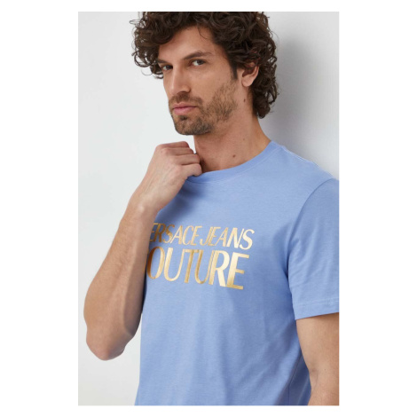 Bavlněné tričko Versace Jeans Couture s potiskem, 76GAHT00 CJ00T
