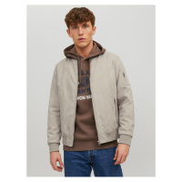 Béžový pánský bomber v semišové úpravě Jack & Jones Rocky