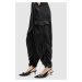 Kalhoty AllSaints dámské, černá barva, široké, high waist