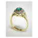 Prsten se smaragdem a brilianty 0017 + DÁREK ZDARMA
