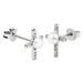 JwL Luxury Pearls Stříbrné náušnice Křížek s pravou perlou a zirkony JL0368