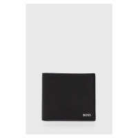 Kožená peněženka BOSS černá barva, 50485600