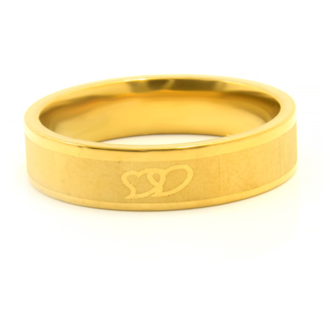 S2496 Prsten DVĚ SRDCE GOLD