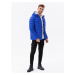 Men's quilted jacket with hood - blue V1 C549