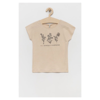 Dětské bavlněné tričko Birba&Trybeyond béžová barva