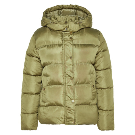 Trendyol Khaki nadrozměrný nafukovací kabát s kapucí Gold Snap Detailní vodoodpudivý nafukovací 