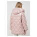Péřová bunda Marella dámská, růžová barva, zimní