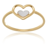 Dámský prsten ze žlutého zlata srdce PR0494F + DÁREK ZDARMA
