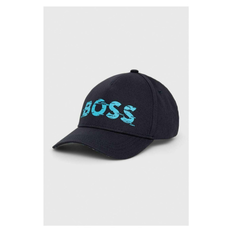 Bavlněná baseballová čepice BOSS BOSS GREEN s potiskem Hugo Boss
