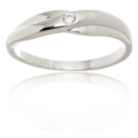 Stříbrný prsten s čirými zirkony STRP0473F