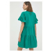 Bavlněné šaty 2NDDAY zelená barva, mini