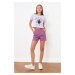 Trendyol Purple Pocket Detailed Denim Shorts