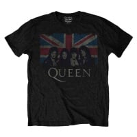 Queen Tričko Vintage Union Jack Unisex Black