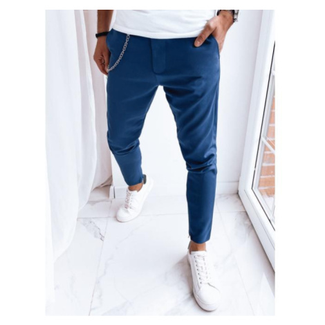 Látkové pánské kalhoty modré barvy DStreet