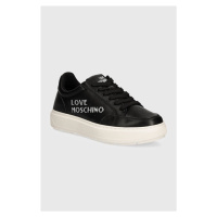 Kožené sneakers boty Love Moschino černá barva, JA15124G1LIA0000