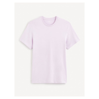 Světle fialové pánské basic tričko Celio Tebase