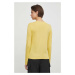 Tričko s dlouhým rukávem Sisley žlutá barva
