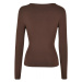 Ladies Crossed Cut Out Longsleeve - brown