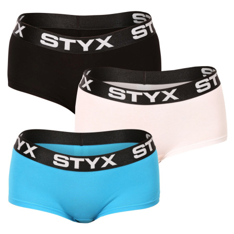 3PACK dámské kalhotky Styx s nohavičkou vícebarevné (3IN96019)