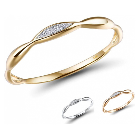 Minimalistický zlatý prsten 14k s diamanty zlato ryzost 585/1000 | Modio.cz