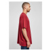 Oversized Distressed Tee - brickred