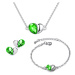Sisi Jewelry Souprava náhrdelníku, náušnic a náramku Heart Smaragd - srdíčko SET2033-NTSET1088(1
