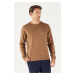 AC&Co / Altınyıldız Classics Men's Mink Standard Fit Normal Fit Warm Crew Neck Knitwear Sweater