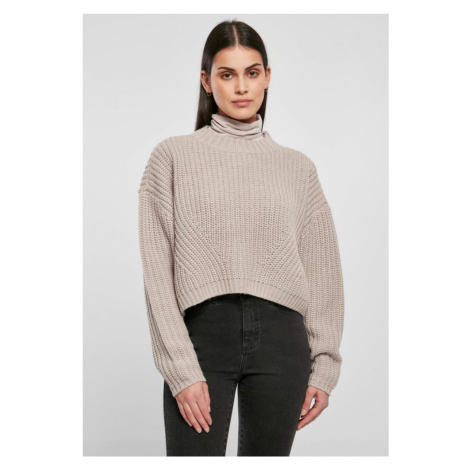 Ladies Wide Oversize Sweater - warmgrey Urban Classics