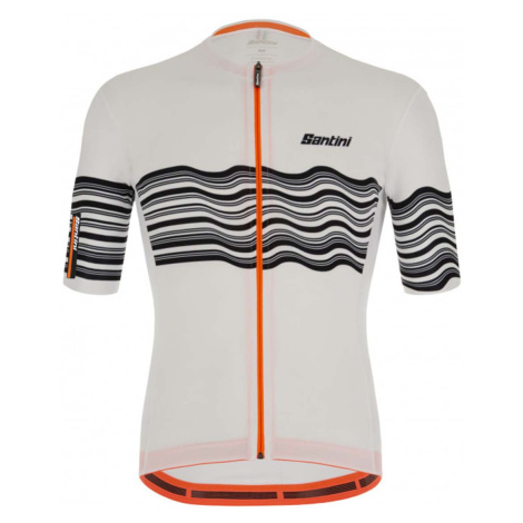 SANTINI Cyklistický dres s krátkým rukávem - TONO PROFILO - černá/bílá/oranžová