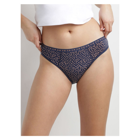 Tělovo-modré dámské puntíkované menstruační kalhotky Dim MENSTRUAL SLIP