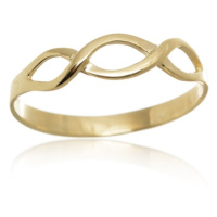 Dámský splétaný prsten ze žlutého zlata PR0487F + DÁREK ZDARMA